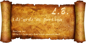 Légrádi Bertina névjegykártya